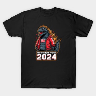 Godzilla happy new year 2024 T-Shirt